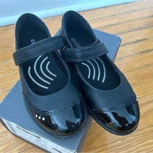 Ecco Kids Shiny Black Dress Shoes